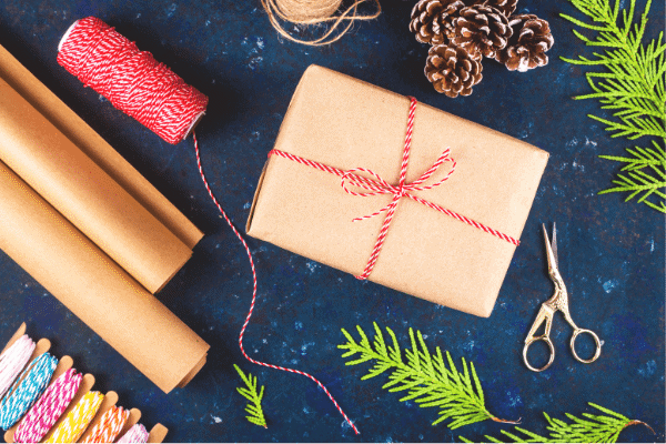 Self-service gift wrap station