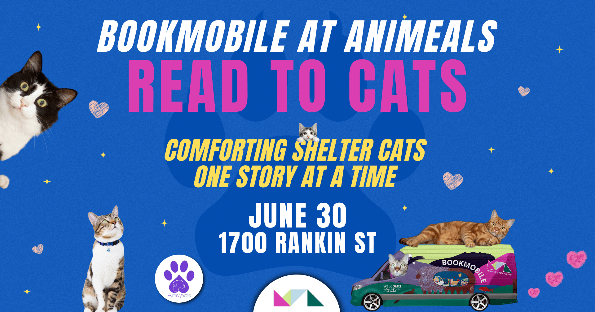 Bookmobile at Animeals: Read to Cats